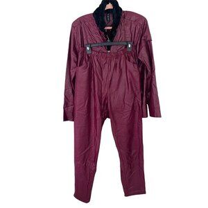 Jez Tracksuit Womens Size Medium Vintage Reptile Embossed Print Faux Fur Collar